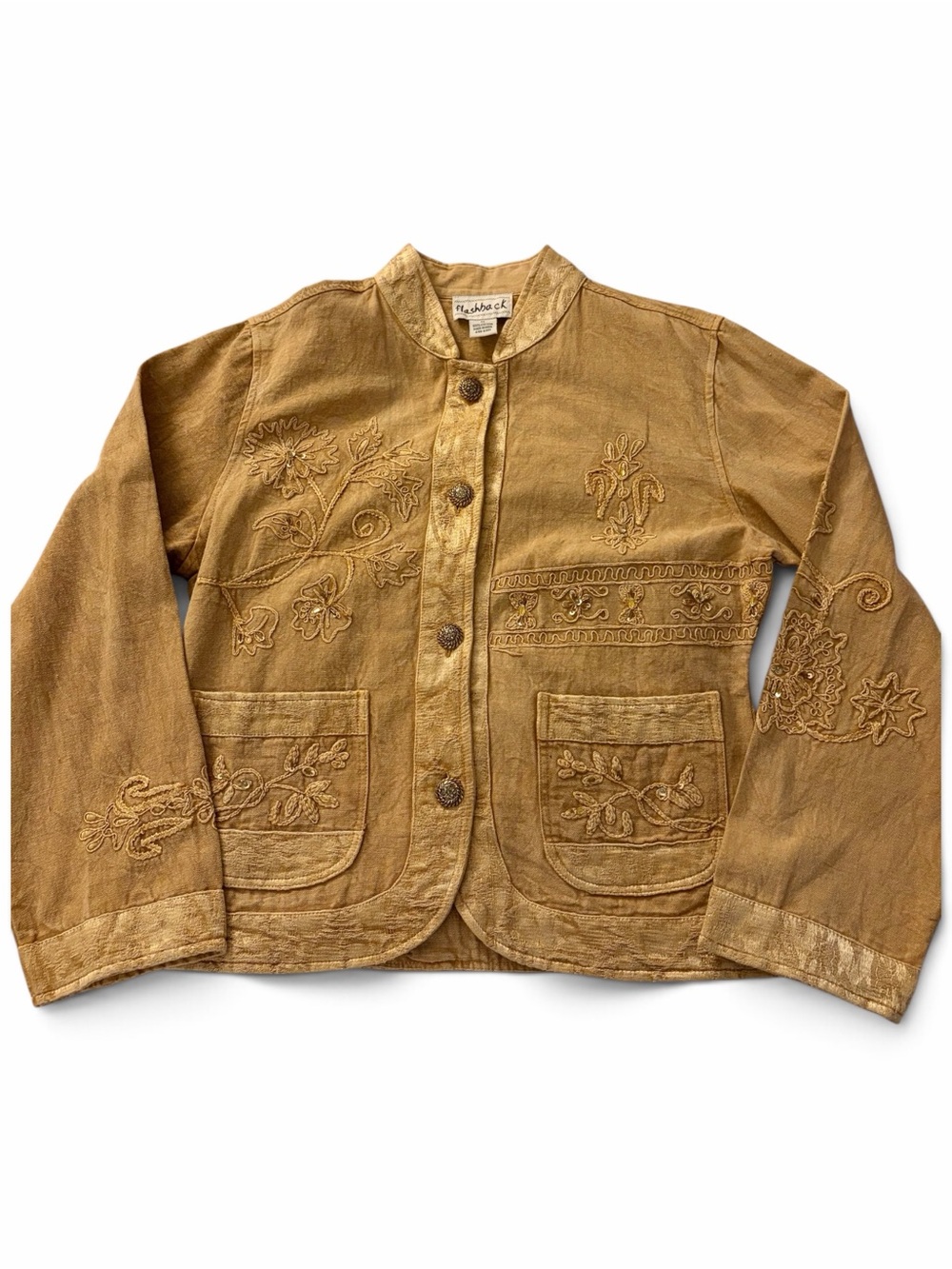 Flashback Embroidered Boho Cotton Jacket M